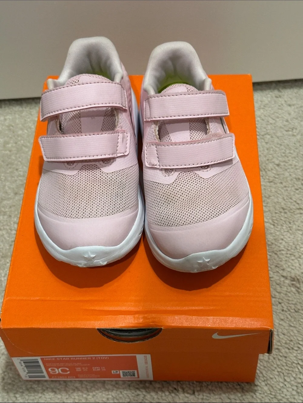 Nike Kids Light Pink Velcro Sneakers
